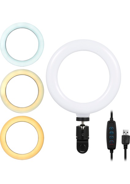 Dizüstü Bilgisayar Için 6'' Aydınlatma Derecesi Ayarlanabilir USB Beslemeli Halka Işığı (Yurt Dışından)