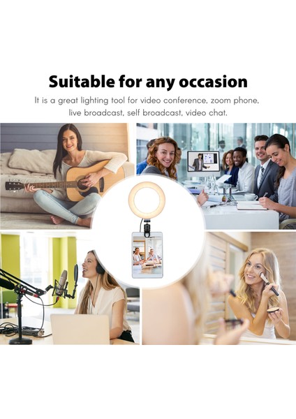 Dizüstü Bilgisayar Için 6'' Aydınlatma Derecesi Ayarlanabilir USB Beslemeli Halka Işığı (Yurt Dışından) indirimleri