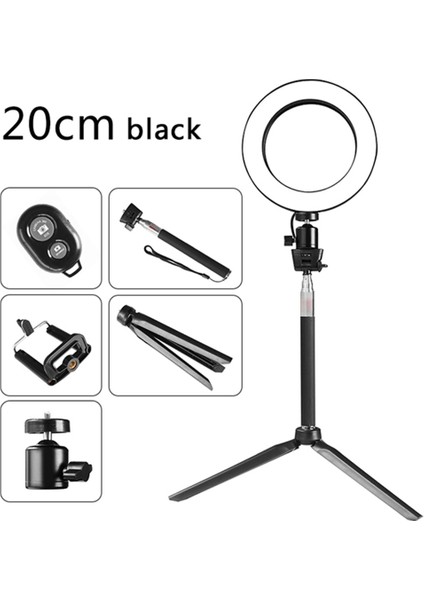 DC5V 5W 64 LED Teleskopik Tripodlu 10 Seviyede Ayarlanabilir Parlaklıkta 360° Dönebilen Halka Işık (Yurt Dışından)