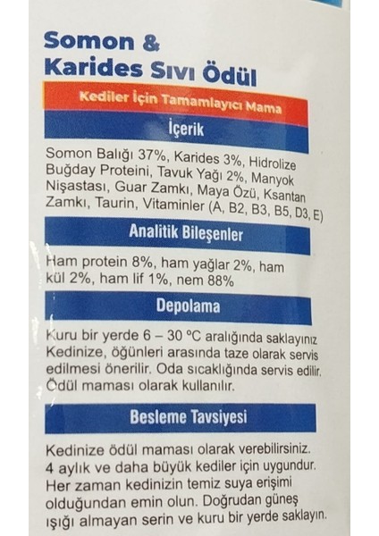 Cat Sıvı Kedi Ödülü Somon - Karides 30X15gr fırsatları