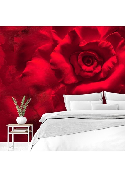 Duvar Kağıdı 3D Kırmızı Gül Desenli Isı ve Ses Yalıtımlı Sağlıklı Tekstil Duvar Kağıdı fiyatları