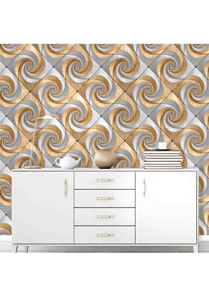 3 Boyutlu Ahşap Dönü Desenli Isı ve Ses Yalıtımlı Tekstil Duvar Kağıdı modelleri