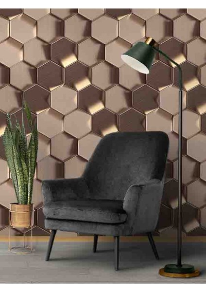 3 Boyutlu Petek Desenli Silinebilir Tekstil Duvar Kağıdı