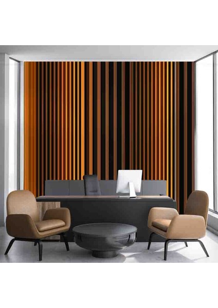 3 Boyutlu Çizgili Neon Işık Desenli Isı ve Ses Yalıtımlı Sağlıklı Tekstil Duvar Kağıdı