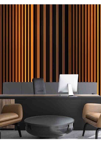 3 Boyutlu Çizgili Neon Işık Desenli Isı ve Ses Yalıtımlı Sağlıklı Tekstil Duvar Kağıdı modelleri