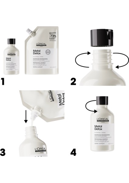 Metal Detox Işlem Görmüş ve Yıpranmış Saçlar Için Metal Karşıtı Arındırıcı Refill Şampuan modelleri
