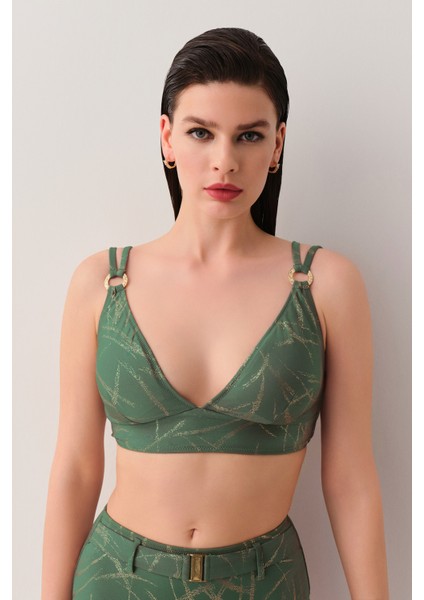 Glace Aksesuarlı Üçgen Bikini Üst