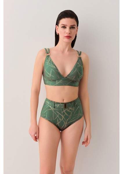 Glace Aksesuarlı Üçgen Bikini Üst
