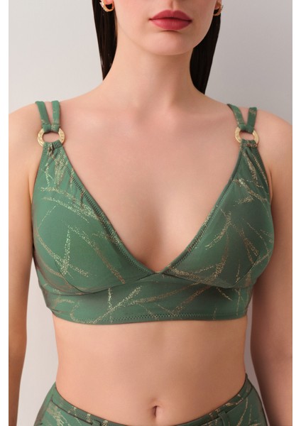 Glace Aksesuarlı Üçgen Bikini Üst