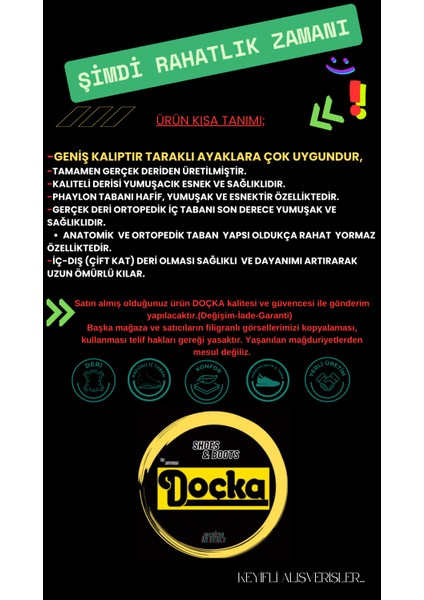 Erkek Ortopedik Deri Günlük Geniş Kalıp Ayakkabı (Taraklı Ayaklara) F5M/CM46515
