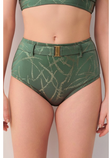 Glace Yüksek Bel Kemerli Bikini Alt