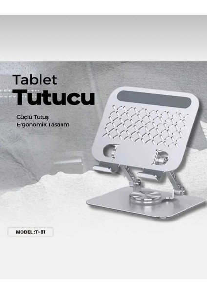 360 Dönen Katlanabilir Telefon Bilgisayar ve Tablet Standı 14 Inçe Kadar Uyumlu Metal indirimleri