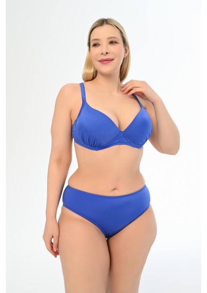 Kadın Saks Büyük Beden Alexa Kaplı Bikini Takımı modelleri