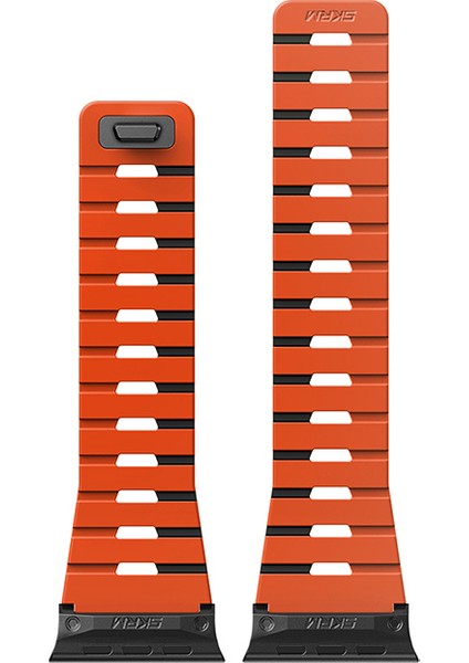 Watch Ultra 49MM Gemini Serisi Tpu Magnetik Silikon Kordon Turuncu-Siyah modelleri