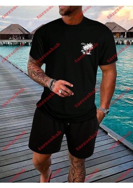 Tarzsokak Model 3306 Erkek Yazlık Yuvarlak Yaka Kısa Kollu Günlük Tişört, Yaz