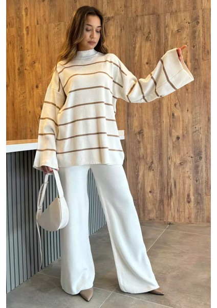 Kadın Pantolon Kazak Triko Ikili Takım