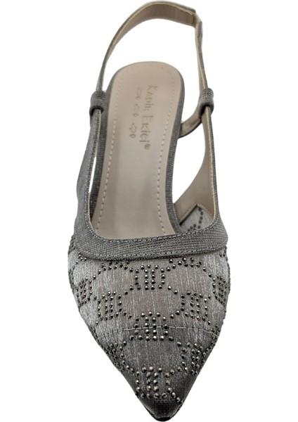 Ingeborg | Abiye Kalın Topuklu Sivri Burun Ayakkabı - Ingeborg - Platin - 36 modelleri