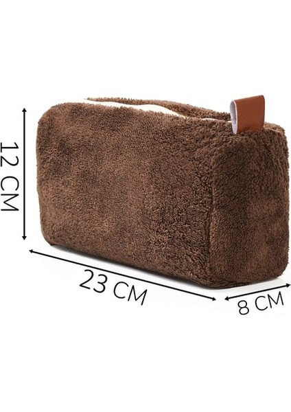 Ayıcı Oyuncak Fermuarlı Peluş Makyaj Çantası (Kısa Tüylü) – Kadınlar Için En Yeni Makyaj Çantası
