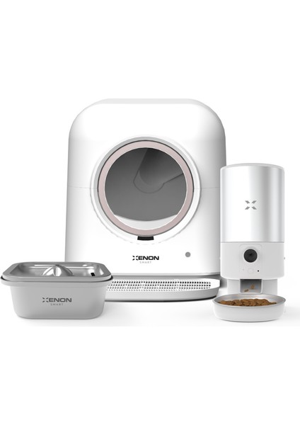 Akıllı Otomatik Kedi Tuvaleti 5lt Çelik Hazneli Mama Kabı Ultra Sessiz Geniş Hazneli Çelik Su Pınarı 3'lü Pet Seti