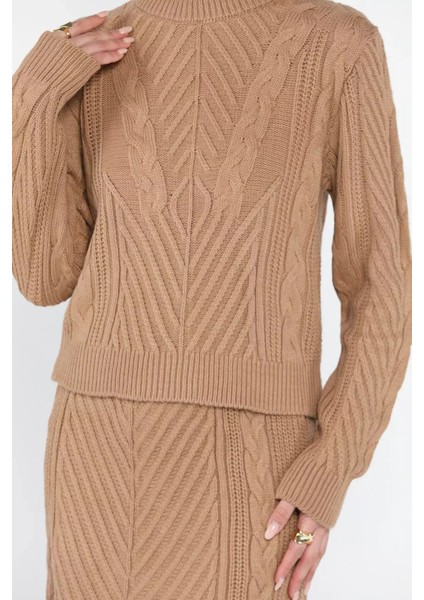 Kadın Örme Triko Bluz Etek Ikili Takım indirimleri