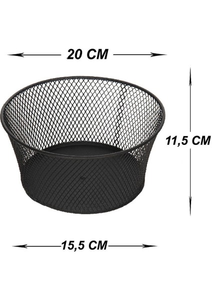 Bahar 20 cm Siyah Meyve Sepet Makyaj Sepet Düzenleyici Kutu Metal Sepet Home Çok Amaçlı Sepet
