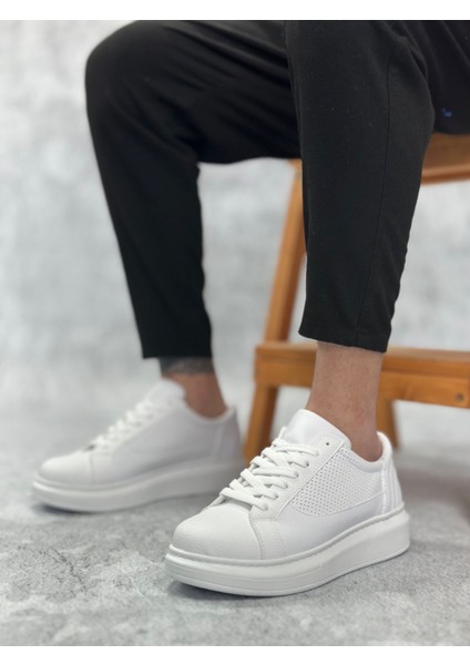 BA0423 Boa Kalın Tırtık Yüksek Taban Beyaz Bağcıklı Spor Erkek Ayakkabı modelleri