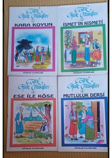 Türk Halk Masalları No=1 2 3 4 Tam Takim Eksiksiz Yeni Kondisyonda 4 Adet Kitapcik