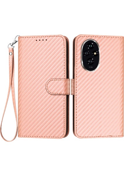 Honor 200 Pro 5g Cüzdan Karbon Fiber Doku Deri Kapak Kayış (Yurt Dışından)