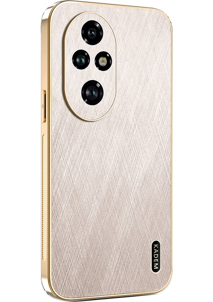 Honor 200 Pro 5g Elektrokaplama Ipek Doku Pu + Tpu Telefon Arka Kapağı (Yurt Dışından)