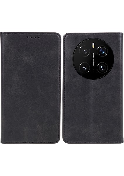 Honor Magic7 Pro 5g Buzağı Dokusu Güçlü Manyetik Pu Deri Telefon Kapağı (Yurt Dışından)