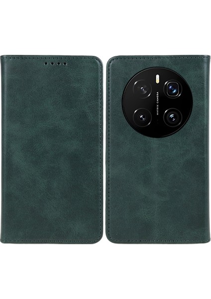 Honor Magic7 Pro 5g Buzağı Dokusu Güçlü Manyetik Pu Deri Telefon Kapağı (Yurt Dışından)