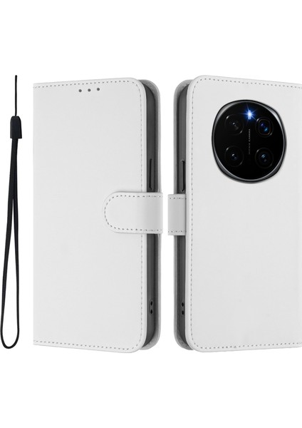 Honor Magic7 Pro 5g Düz Renk Cüzdan Deri Telefon Kılıfı Kayış (Yurt Dışından)