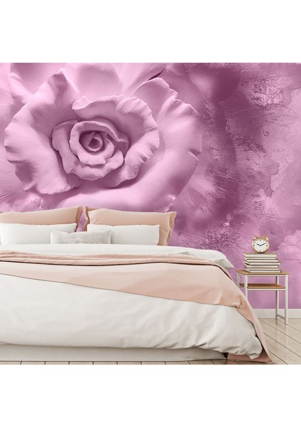 Duvar Kağıdı 3D Pembe Gül Desenli Isı ve Ses Yalıtımlı Sağlıklı Tekstil Duvar Kağıdı fiyatları