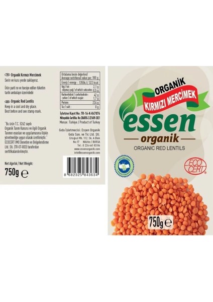 Kırmızı Mercimek 750 gr fiyatları