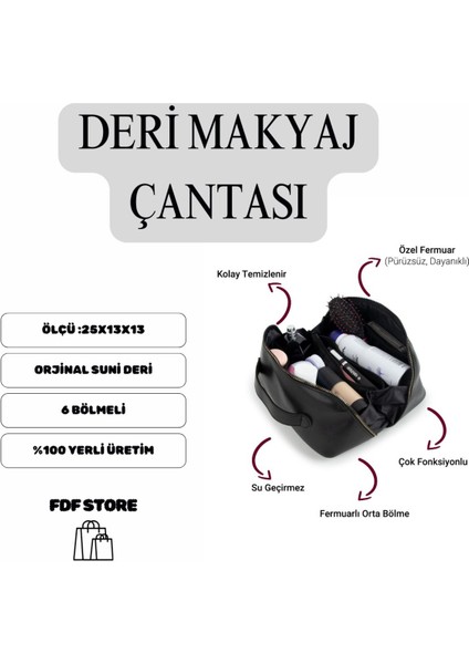 Teknotrust Makyaj Çantası Valiz Içi Düzenleyici Büyük Boy Organizer Seyahat Tipi Siyah