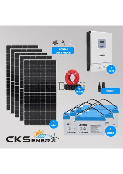 3 kW Hazır Solar Bağ Evi Paketi Kolay Kurulum - Maksimum Paket