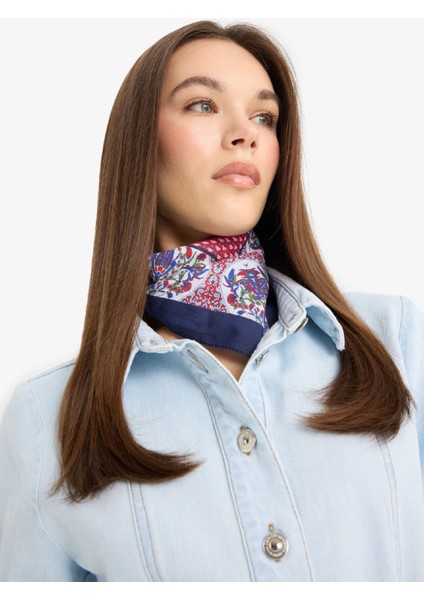 Kadın Desenli Pamuklu Bandana A0847AX25SM