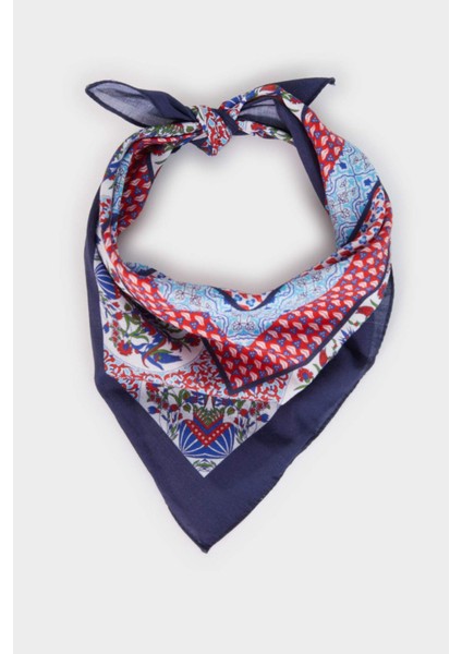 Kadın Desenli Pamuklu Bandana A0847AX25SM