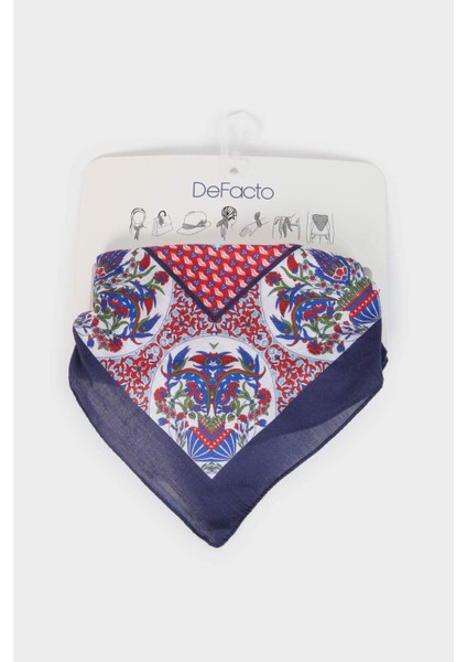 Kadın Desenli Pamuklu Bandana A0847AX25SM