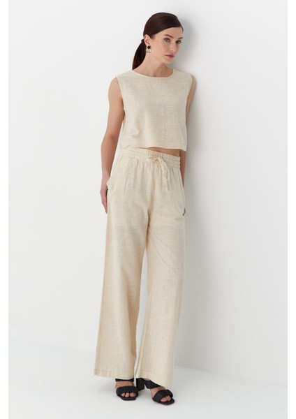 Keten Pantolon Natural modelleri