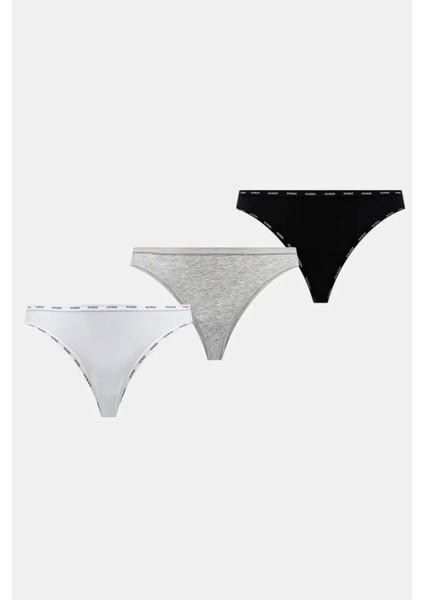 Kadın Gri 3'lü Basic Tanga Seti