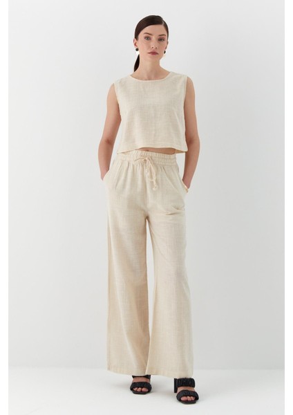Keten Pantolon Natural