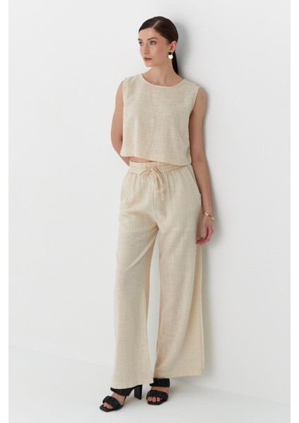 Keten Pantolon Natural