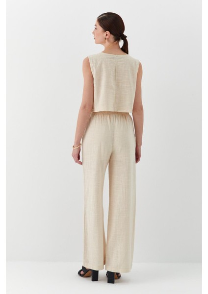 Keten Pantolon Natural