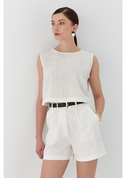 Keten Bluz Ekru fırsatları