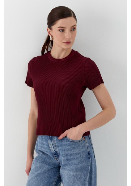 Piliseli Bluz Bordo