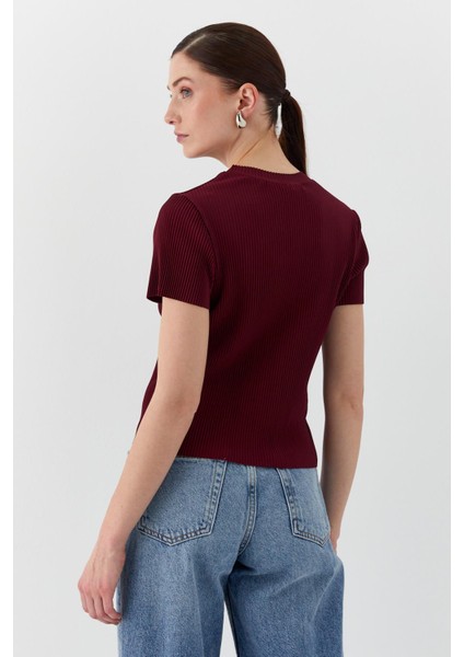 Piliseli Bluz Bordo