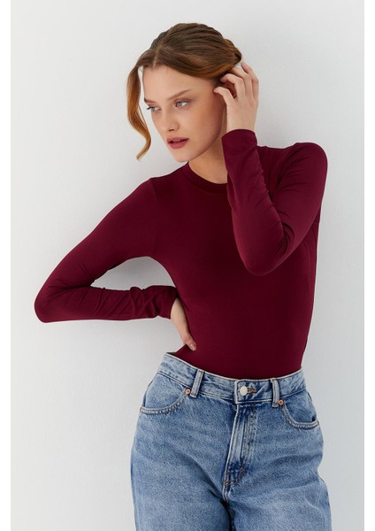 Uzun Kol Çıtçıtlı Body Bordo fiyatları