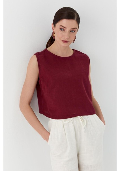 Keten Bluz Bordo