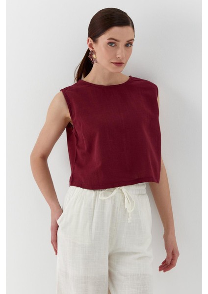Keten Bluz Bordo fırsatları